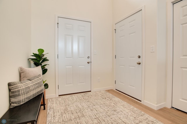 entrance foyer with light hardwood / wood-style floors