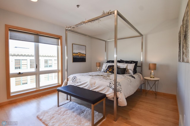 bedroom featuring light hardwood / wood-style floors