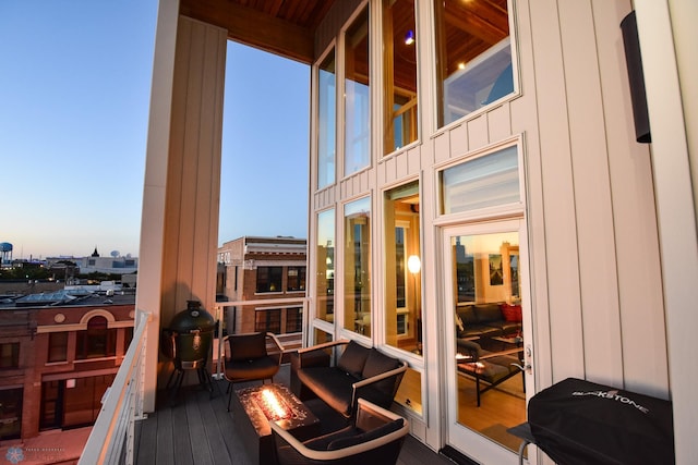 view of deck at dusk