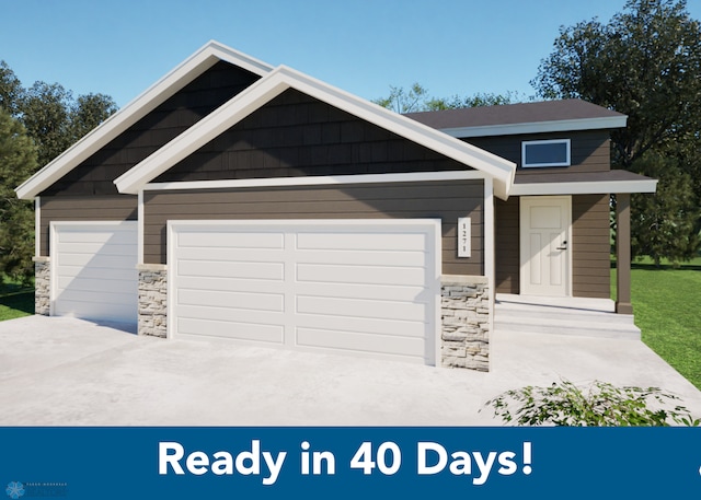 craftsman house with a garage