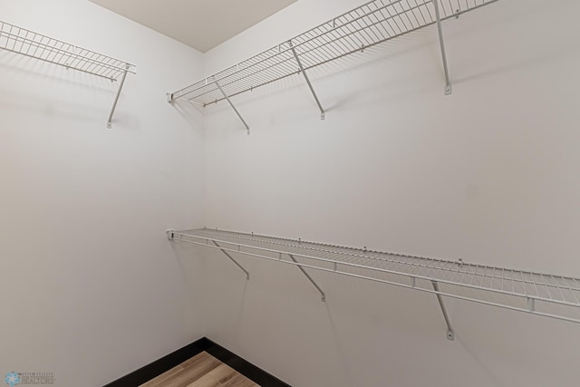 spacious closet featuring hardwood / wood-style floors