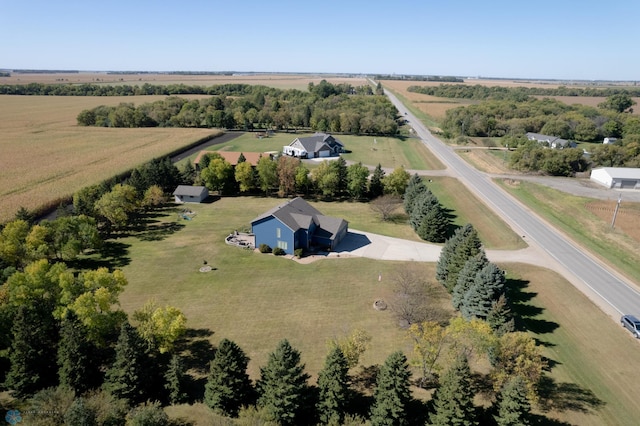 drone / aerial view with a rural view