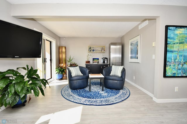 living room featuring hardwood / wood-style flooring