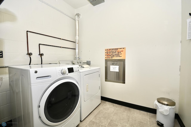 laundry room with washer and clothes dryer