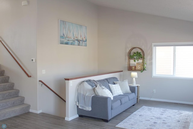 living room with hardwood / wood-style floors