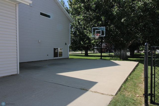 exterior space with basketball court