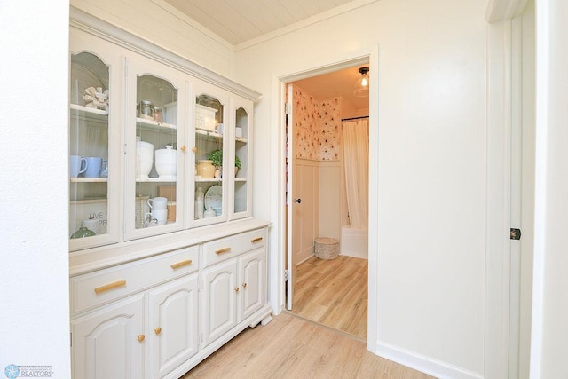 hall featuring light hardwood / wood-style flooring