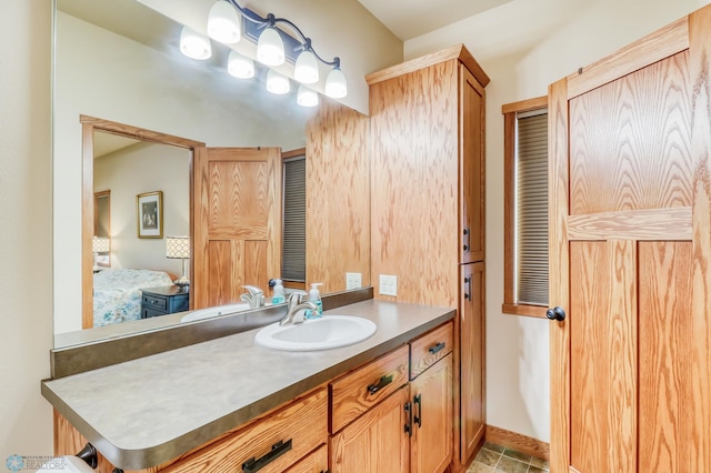 bathroom featuring vanity and tile patterned floors