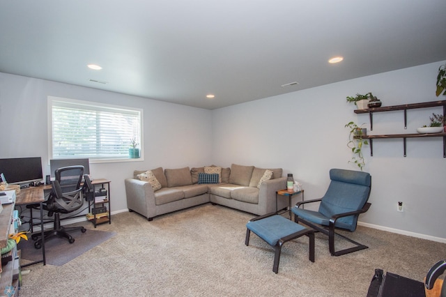 view of carpeted living room