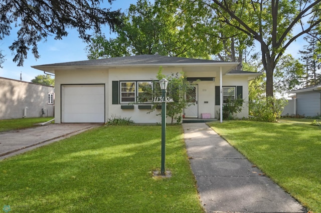 view of front of home featuring a garage, a porch, and a front lawn