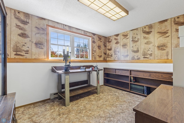 kitchen featuring a textured ceiling