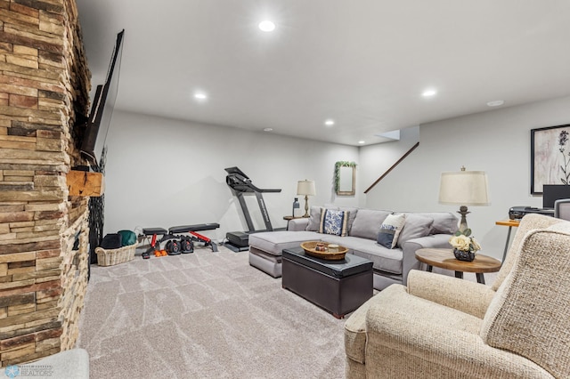 living room featuring carpet floors