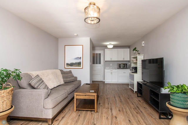 living room with light wood-type flooring