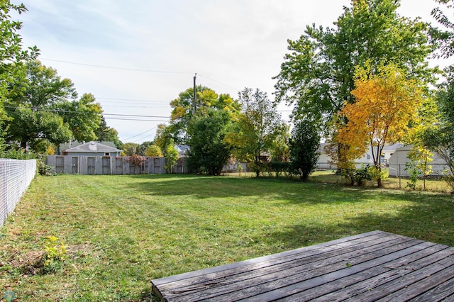 view of yard featuring a deck