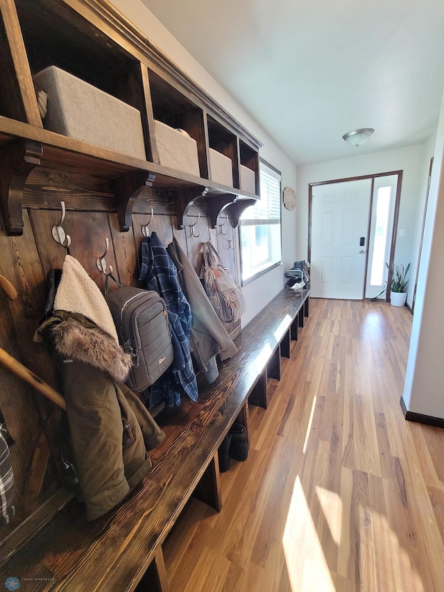 mudroom featuring hardwood / wood-style floors