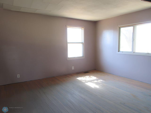 spare room featuring hardwood / wood-style floors