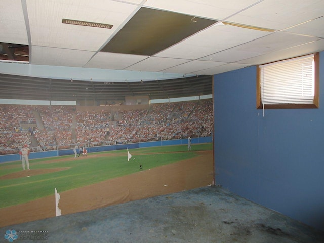 basement with a drop ceiling