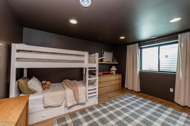 bedroom featuring light wood-type flooring