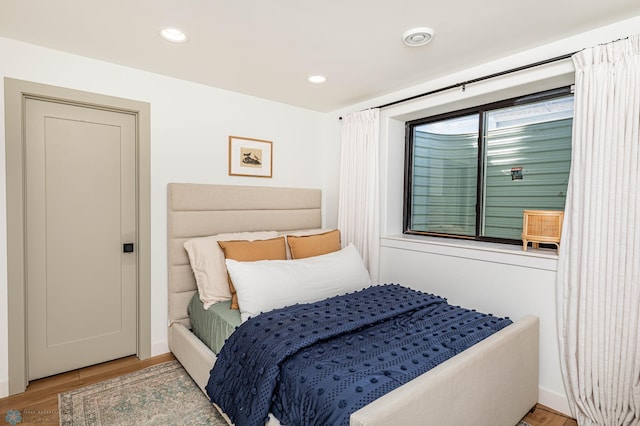 bedroom featuring light wood-type flooring