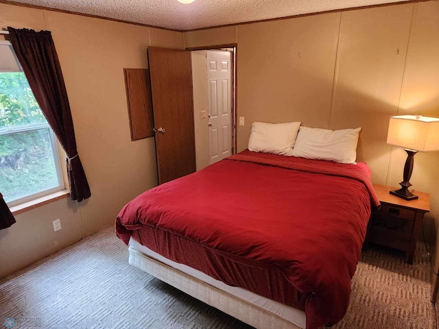 bedroom featuring a textured ceiling