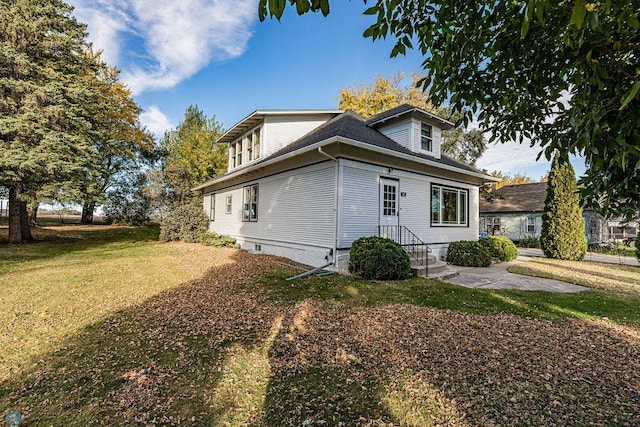 exterior space with a front lawn