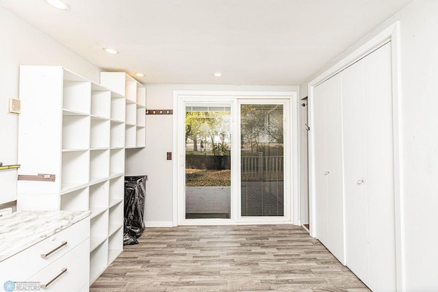 interior space featuring light hardwood / wood-style flooring