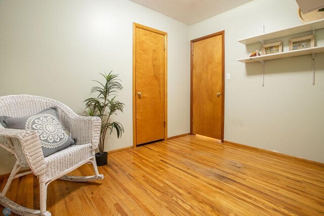 sitting room featuring light hardwood / wood-style floors