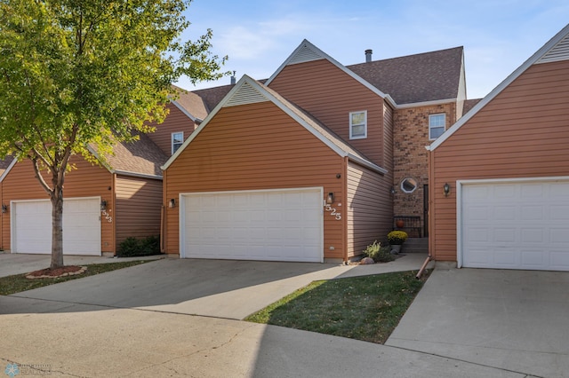 view of front property with a garage