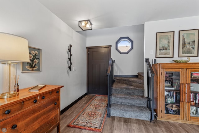 entrance foyer with wood-type flooring