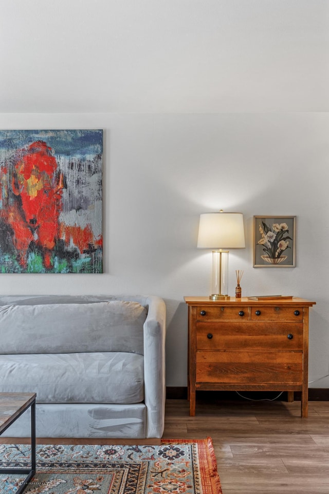 sitting room featuring wood-type flooring