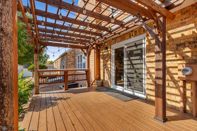 deck featuring a pergola