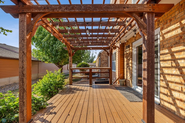 deck with a pergola