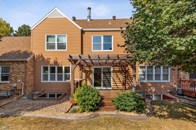 view of front of house with a pergola