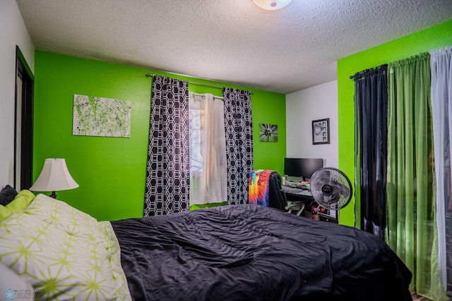 bedroom with a textured ceiling