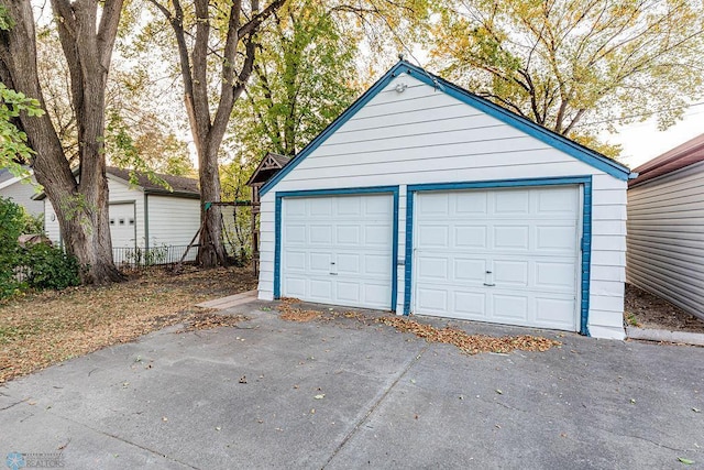 view of garage