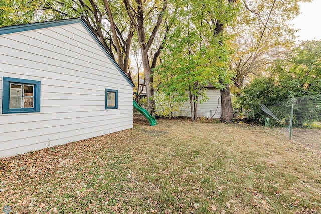 view of yard with a playground