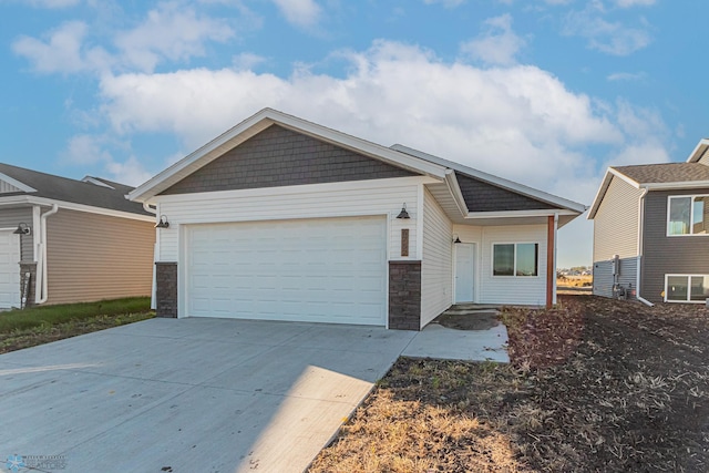 view of front of home with a garage