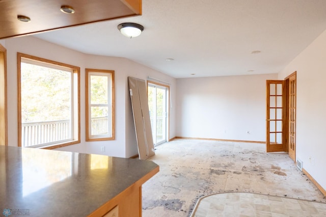 living room with french doors