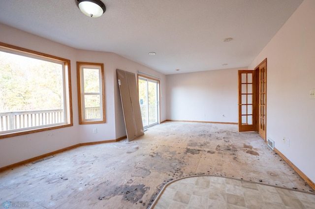 spare room with french doors