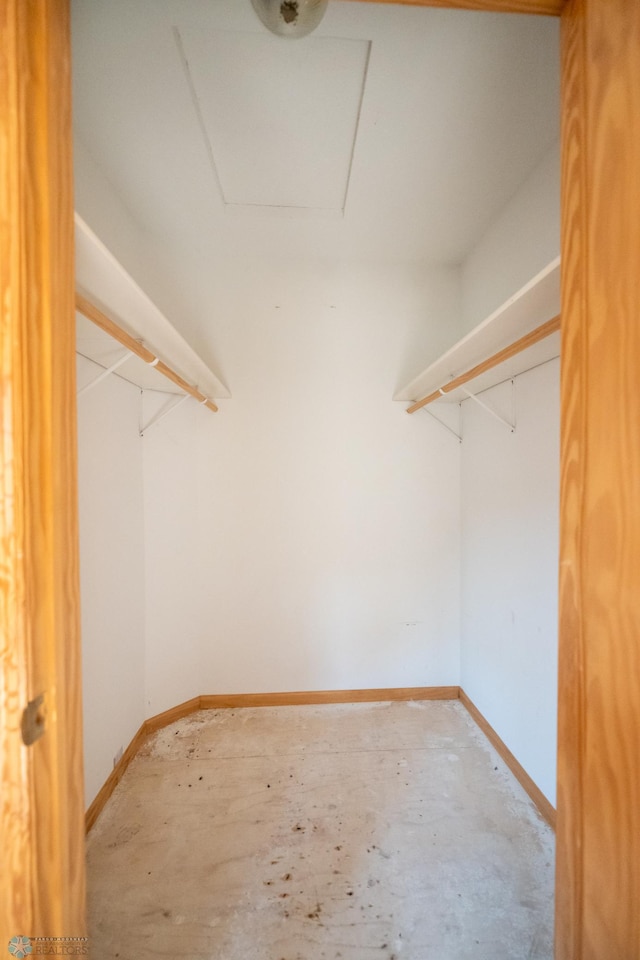 view of walk in closet