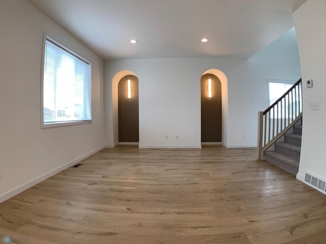 interior space featuring light hardwood / wood-style floors