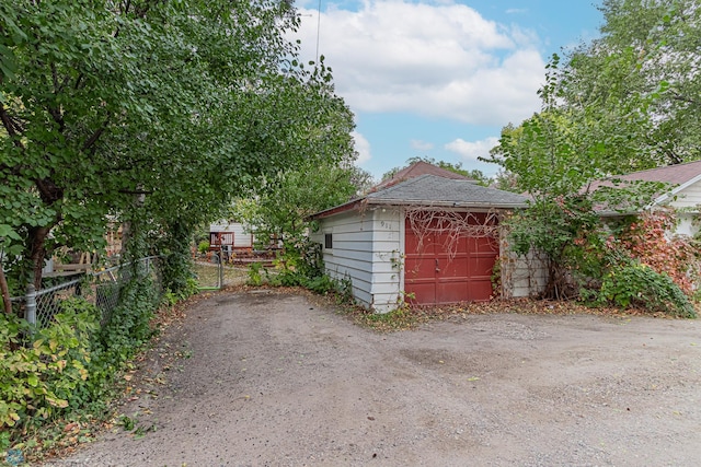 view of garage