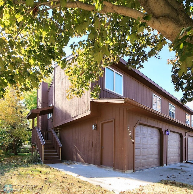 view of home's exterior featuring a garage