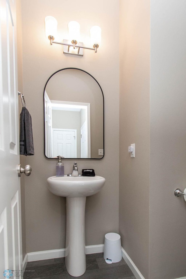 bathroom featuring hardwood / wood-style floors