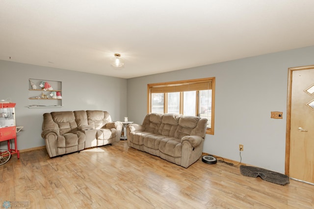 living room featuring light wood-type flooring