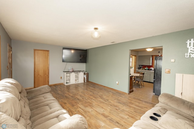 living room featuring light hardwood / wood-style flooring