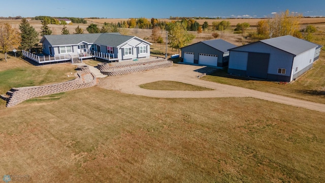 aerial view with a rural view