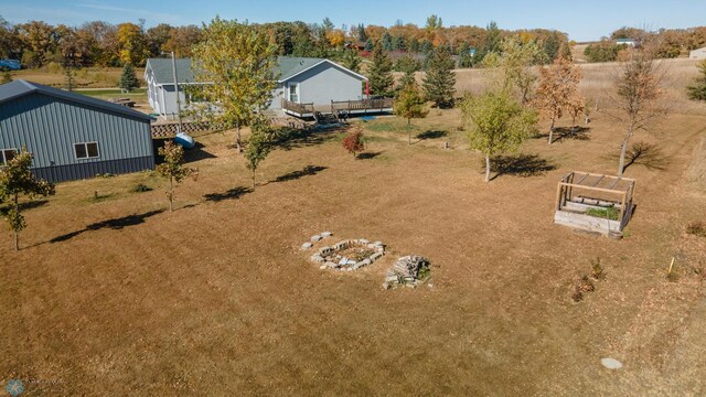 bird's eye view with a rural view