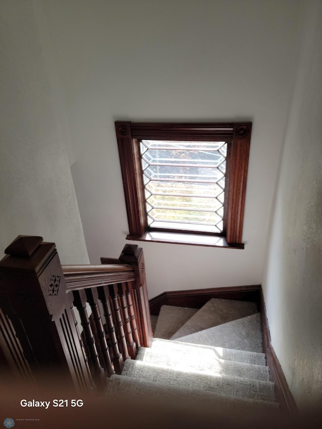 view of stairway