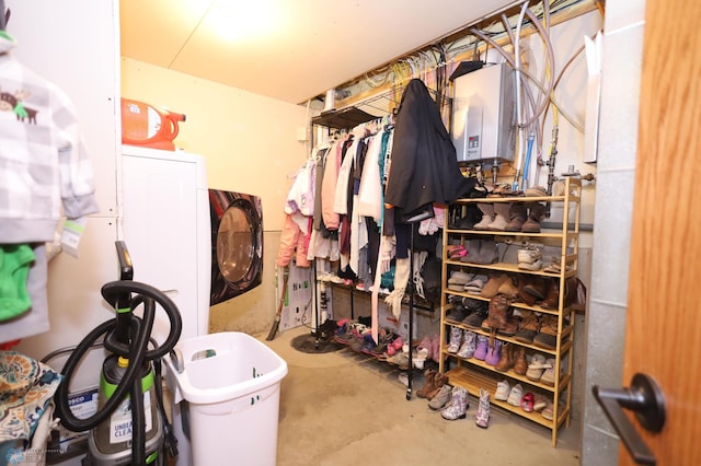 spacious closet with water heater